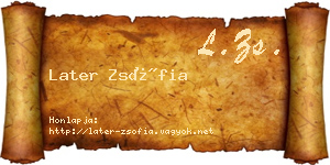 Later Zsófia névjegykártya