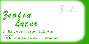 zsofia later business card